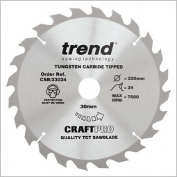 Craft Saw Blade 230mm x 24T x 30mm Trend CSB/23024