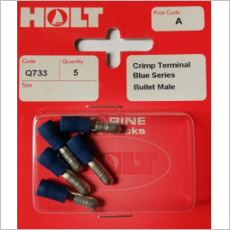 Male Crimp Bullet Terminal Blue   A