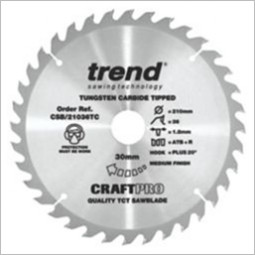 Craft Saw Blade 210mm x 36T x30mm x 1.8 Trend CSB/21036TC