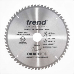 Craft Saw Blade CC 216mm x 60T x 30mm Trend CSB/CC21660