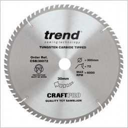 Craft Saw Blade 300mm x 72T x 30mm Trend CSB/30072